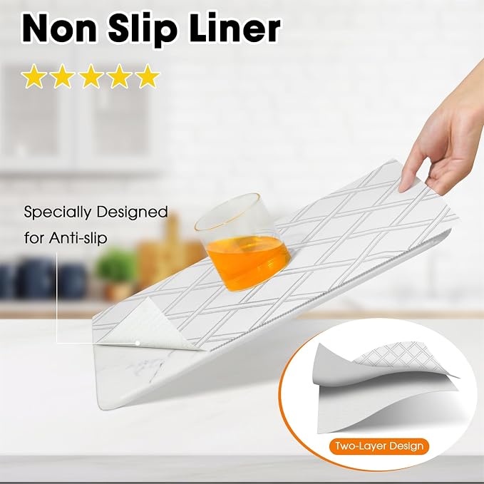 Drawer and Shelf Liner for Kitchen Cabinets Non-Adhesive, Non-Slip Cabinet - Image 2