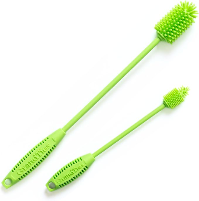 GrandTies Silicone Cleaning Brush Set | Extra Long Brush by GrandTies
