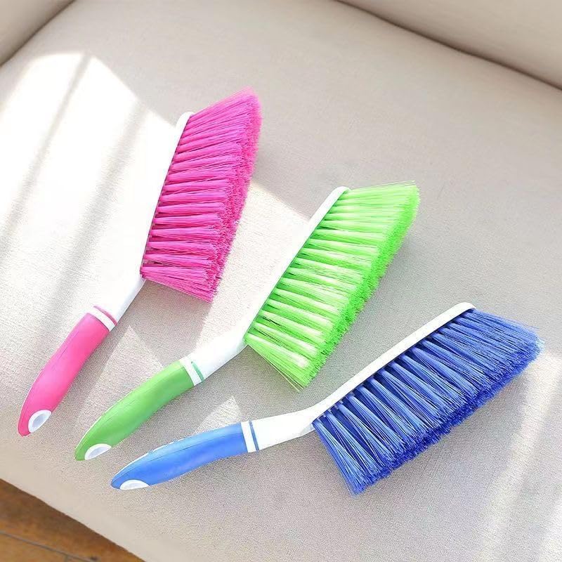 Hand Broom Cleaning Brush - Soft Bristle Dust Brush, for Cleaning Car Bed Sofa Draft Garden Furniture Clothes Wooden Handle (Deep Blue)