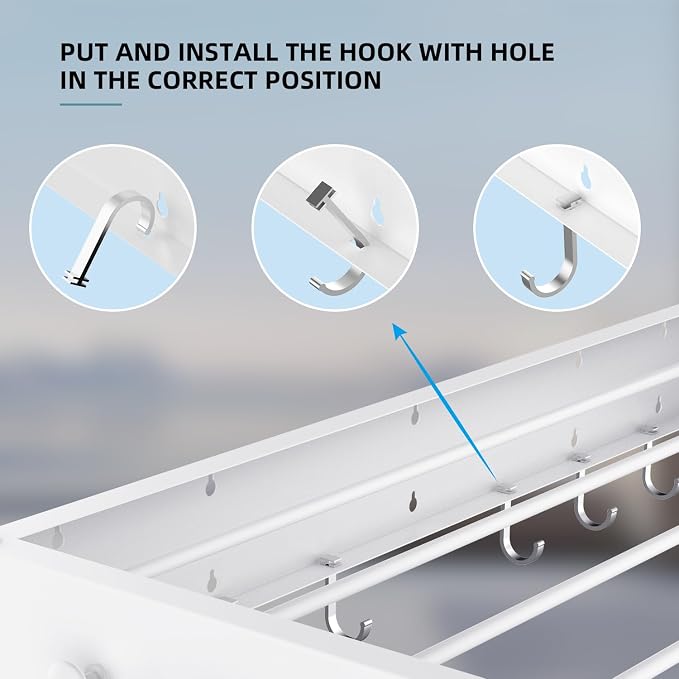 Drying Rack Clothing, Clothes Drying Rack Wall Mounted, Laundry Drying Rack - Image 3