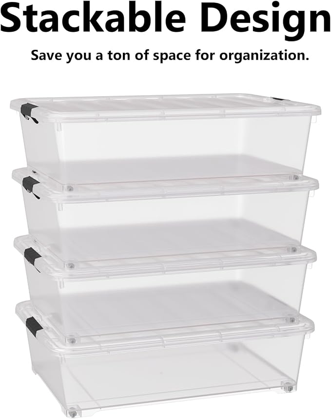 50 Quart Multipurpose Under Bed Storage Container Bins - Image 6