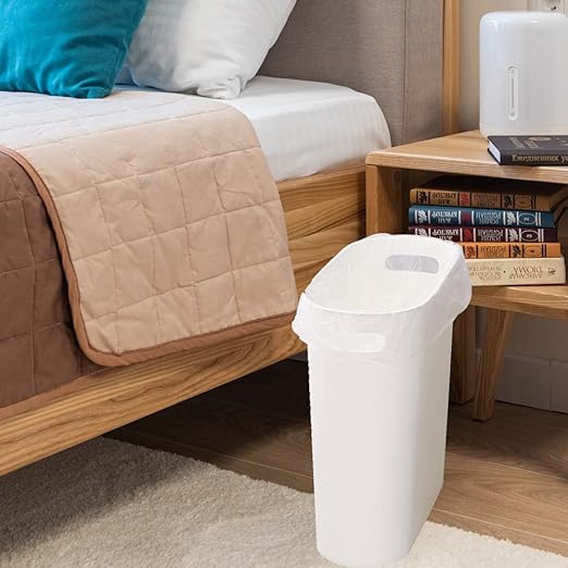 Small Trash Can Plastic Bathroom Wastebasket 3.2 Gallon Slim Garbage Container - Image 2