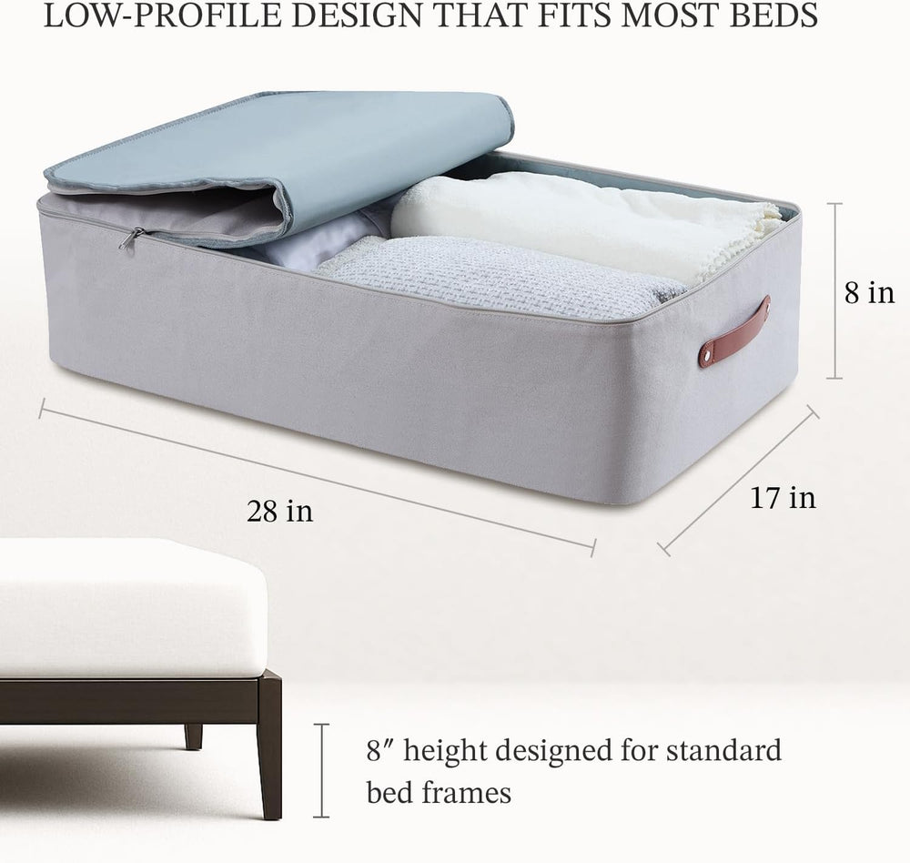 Under Bed Storage Container – Foldable Underbed Storage Bin for Clothes &...