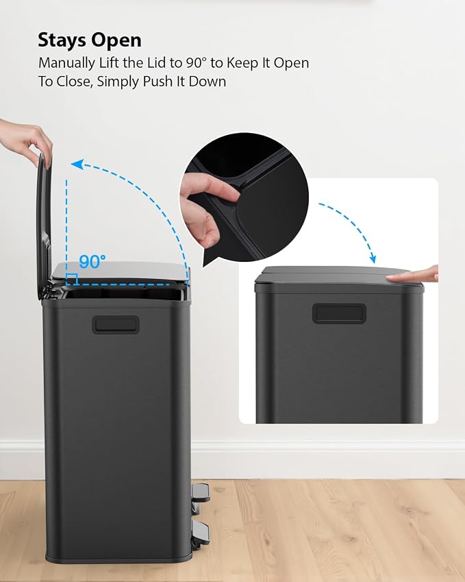 Lovewind Trash Can, 2 x 10.5 Gallon Garbage Can - Image 6