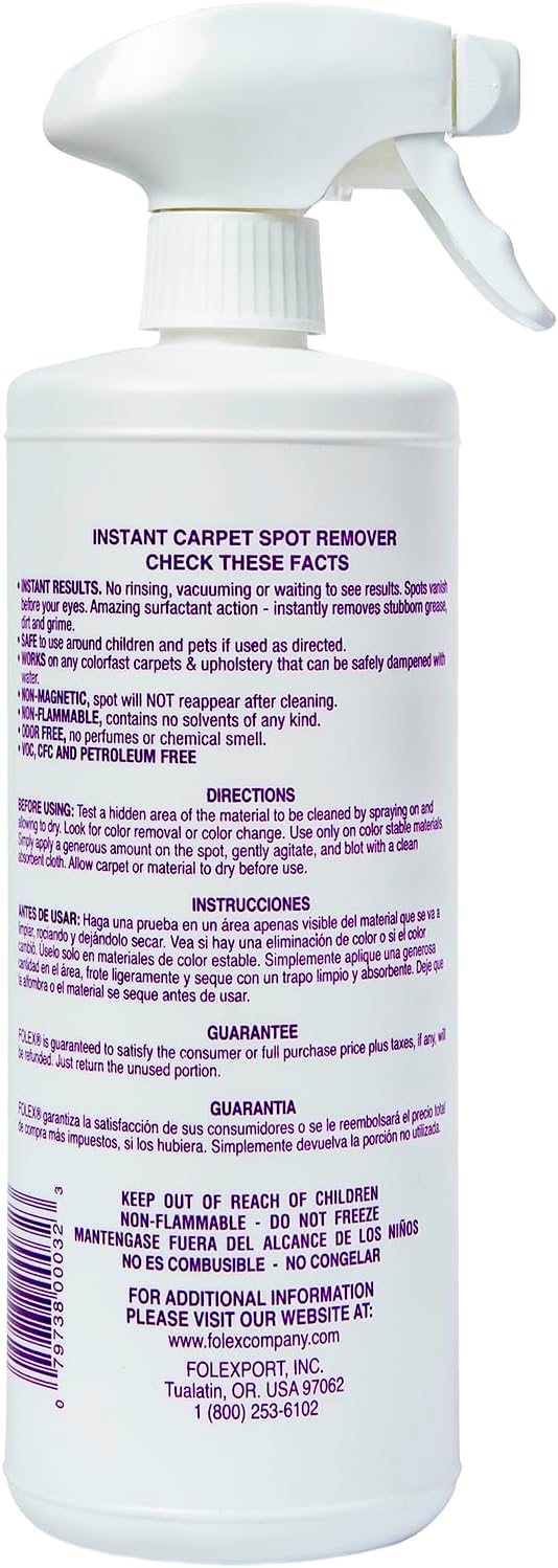 FOLEX Instant Carpet Spot Remover 32 oz – Powerful Stain Remover - Image 2