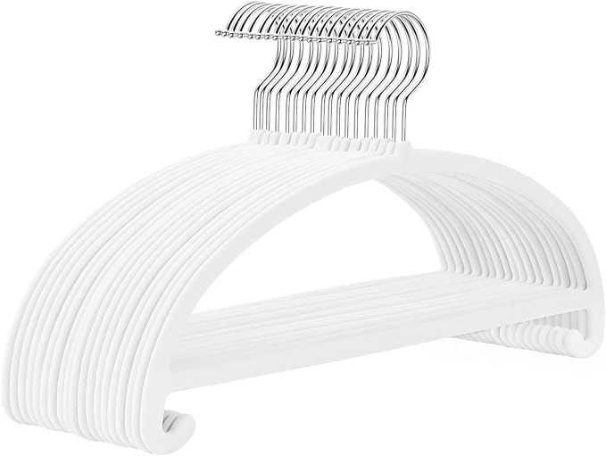 MIZGI 50 Pack White Velvet Hangers by MIZGI
