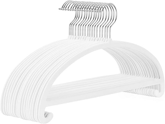 MIZGI 50 Pack White Velvet Hangers by MIZGI