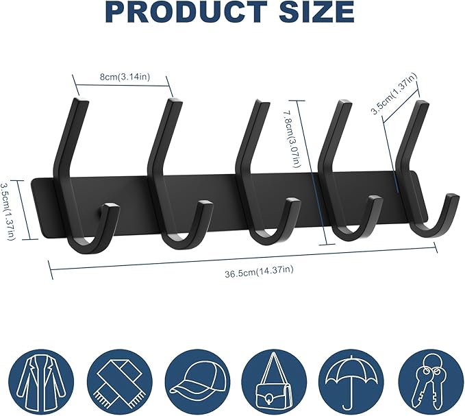 VAEHOLD Wall Hooks, Heavy Duty Aluminum Towel Hooks - Image 5