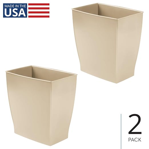 iDesign Small Rectangular Bathroom Trash Cans - Image 2