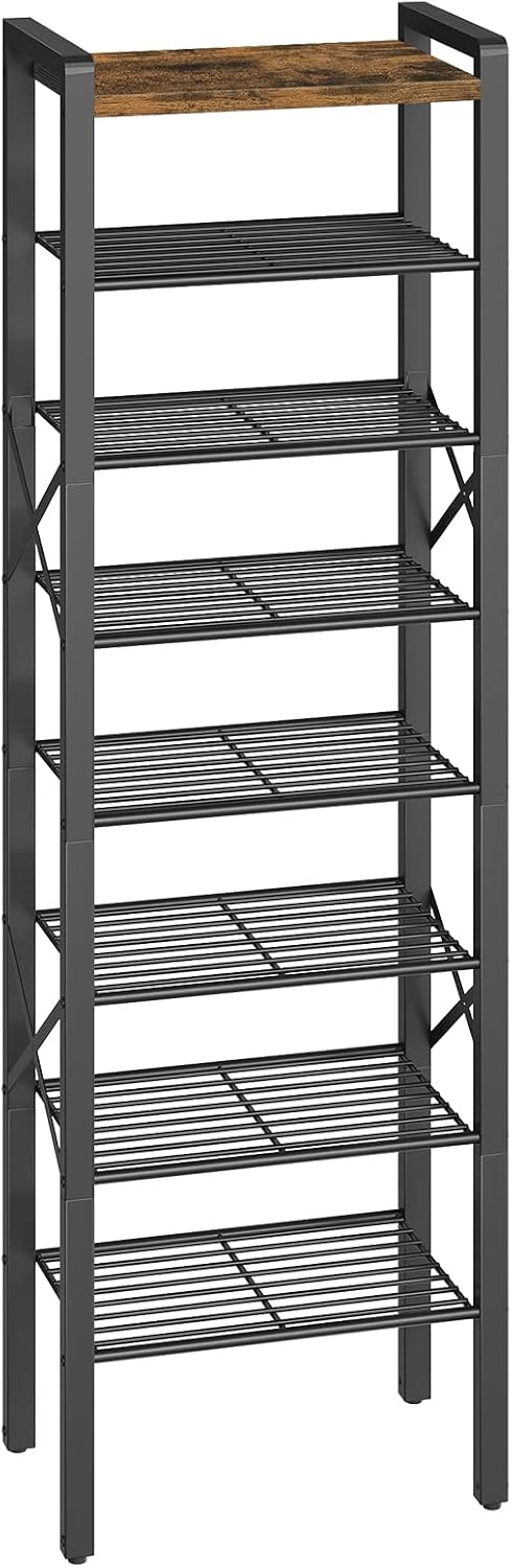 YATINEY 8-Tier Narrow Shoe Rack, Tall Shoe Rack for 8-16 Pairs, Slim Shoe Sto...