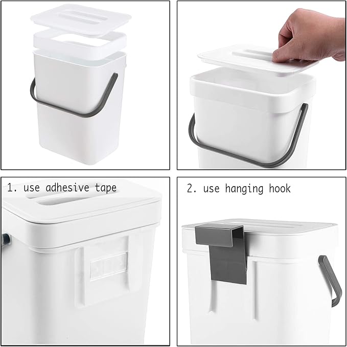 LALASTAR Compost Bin Indoor Kitchen Sealed, Hanging Small Trash Can - Image 6