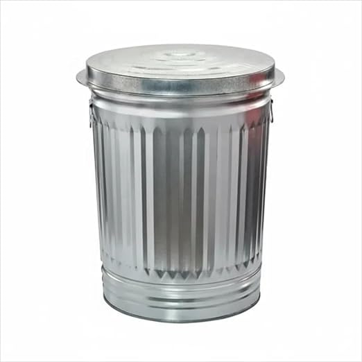 31 Gallon Metal Trash Can with Lid, Durable Silver Garbage Can-Easy to Clean - Image 6