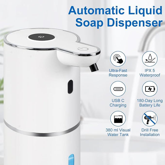 Automatic Liquid Soap Dispenser Touchless, USB-C Rechargeable Hand Soap - Image 2