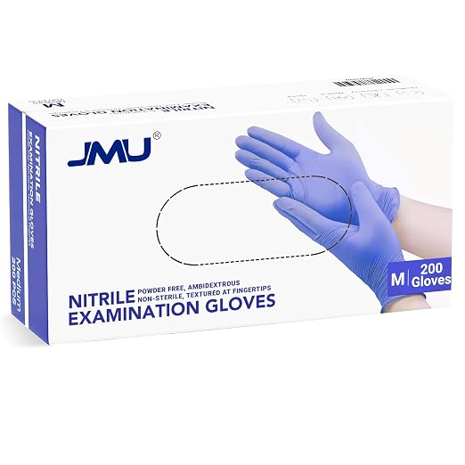 JMU 200 Count Medical Nitrile Gloves Medium, 3.5 Mil Powder Free Latex Free by JMU