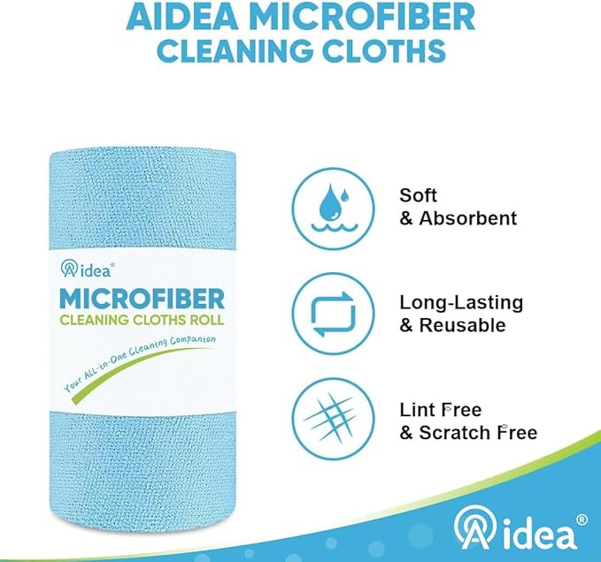 AIDEA Microfiber Cleaning Cloth Roll, Washable Shop Rags, Microfiber Towels - Image 4