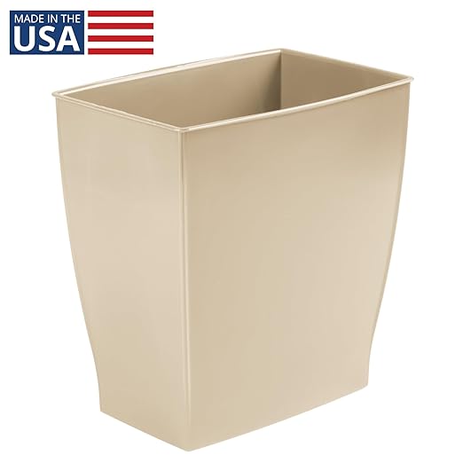 iDesign Small Rectangular Bathroom Trash Set of 4-Taupe Brown Waste Can - Image 3