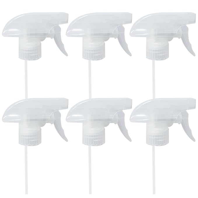 6-Pack Transparent White Trigger Sprayer by TopHomeStore