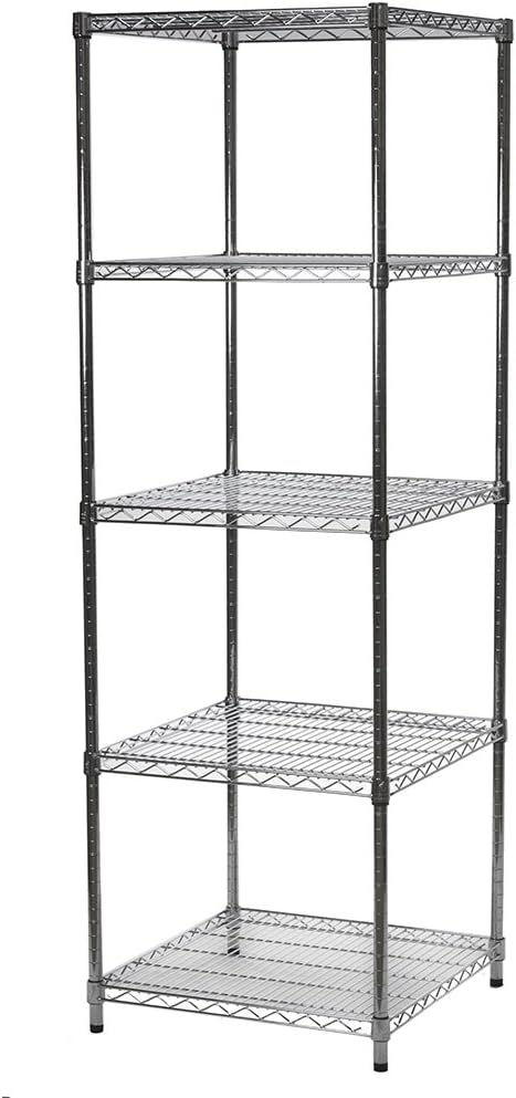 Shelving Inc. 24" d x 24" w x 84" h Chrome Wire Shelving w/ 5 ...