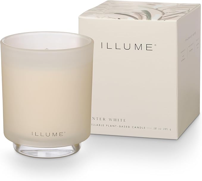 ILLUME Refillable Boxed Glass Candle, Winter White by ILLUME