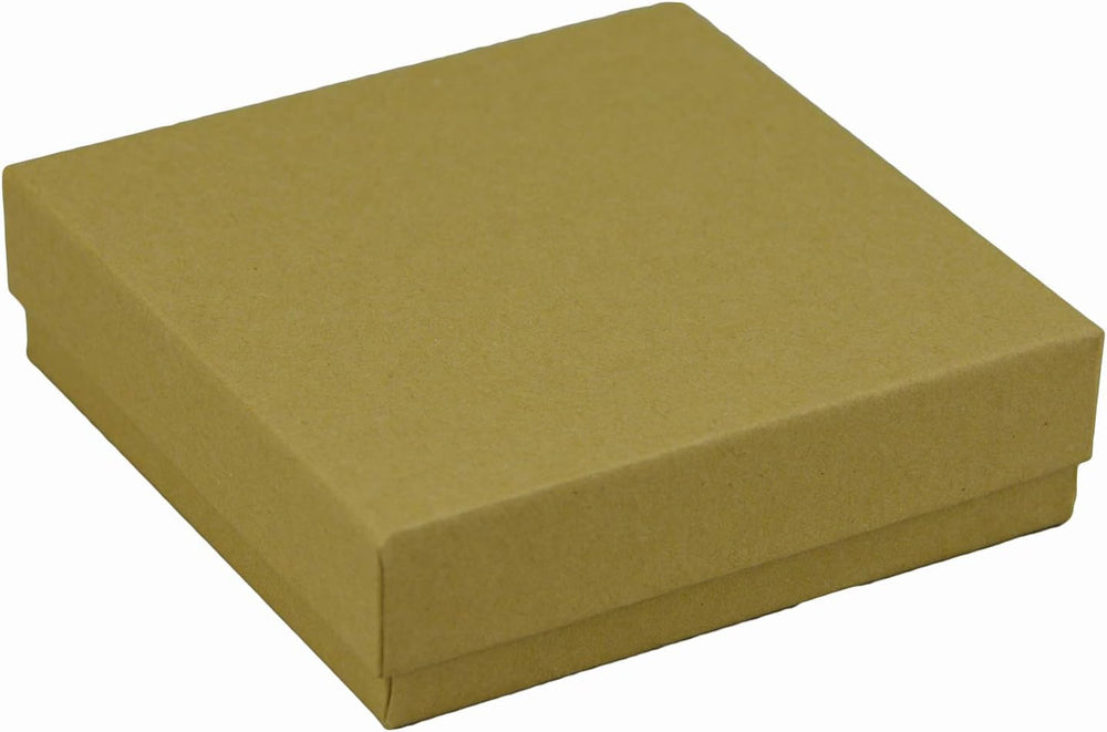JPB Kraft Cotton Filled Jewelry Box #33 (Case of 100) 3.5 inches x 3.5 inches