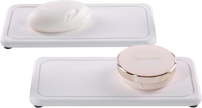 2 Pcs Water Absorbing Stone Trays, Kitchen/Bathroom Sink Soap Dish, Diatomite by NiuYichee