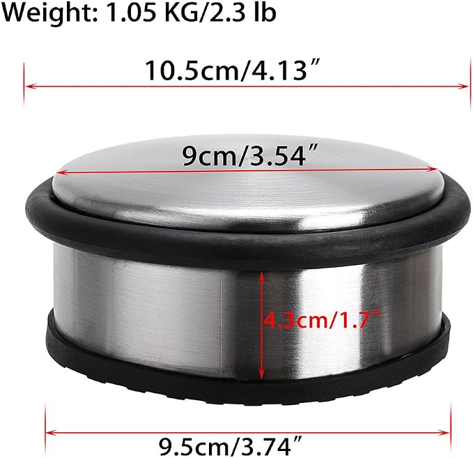 Sumnacon Heavy Duty Floor Door Stopper No Drill, Durability Stainless Steel - Image 2