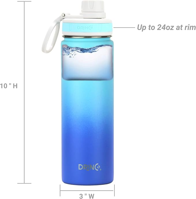 DRINCO Stainless Steel Water Bottle Spout Lid Vacuum Insulated Double Wall - Image 6