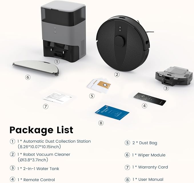 AIRROBO Robot Vacuum and Mop Combo, Self-Emptying, 60-Day Capacity, Home Mapping - Image 8