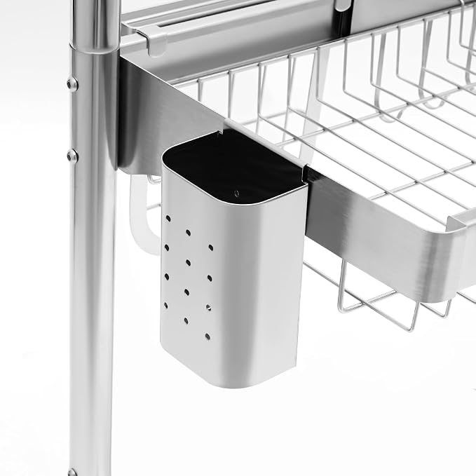 Over The Sink Dish Drying Rack, 2-Tier Stainless Steel Dish Drainer - Image 8