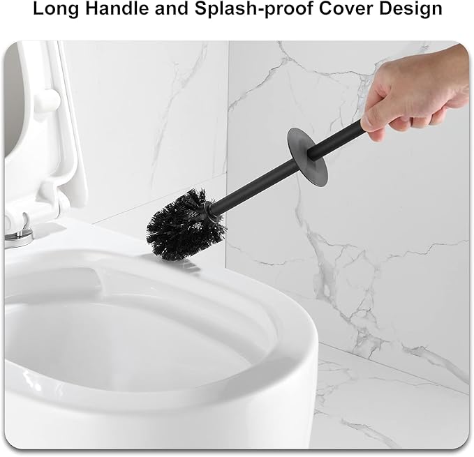 Square Toilet Brush with Holder, Stainless Steel Toilet Bowl Brush and Holder - Image 3