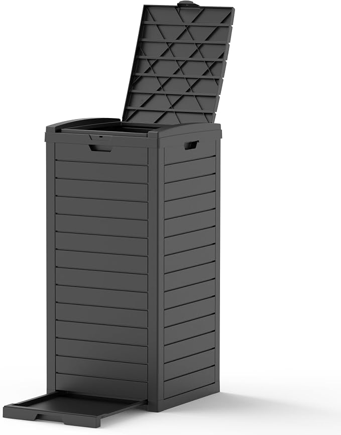 31 Gallon Outdoor Trash Can, Waterproof Resin Trash Can by GGYI