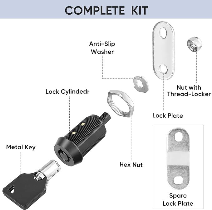 PTEROMY 5 Pack Cabinet Lock - Image 5
