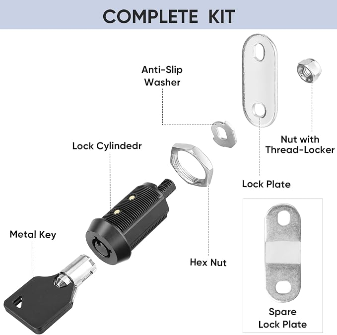 PTEROMY 5 Pack Heavy Duty Cabinet Lock - Image 5