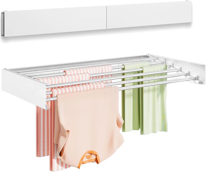 Wall Mounted Clothes Drying Rack 40 inches, Foldable Wall Mount Laundry Rack by DiscovertheEleganceofAir-drying
