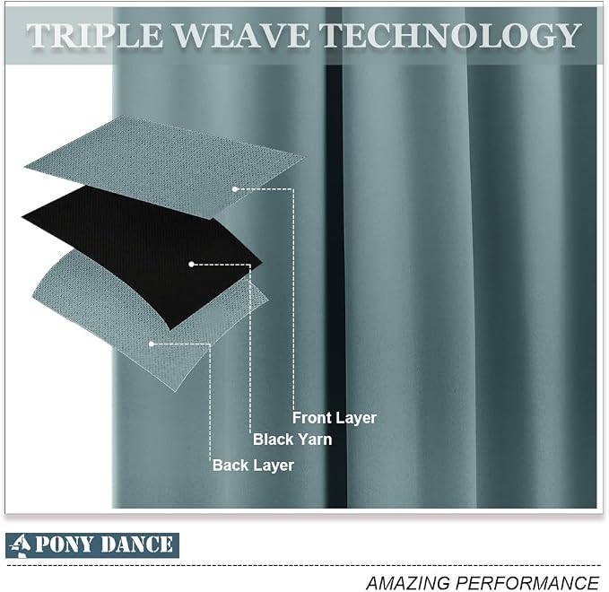 PONY DANCE Small Curtains Blackout, Privacy Energy Efficiency Mini Curtains - Image 4