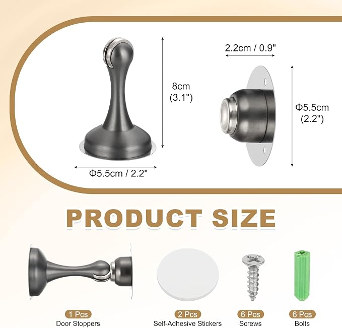 MECCANIXITY Magnetic Door Stoppers Stainless Steel Door Stops, Wall Floor - Image 2