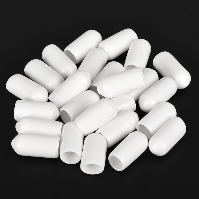 uxcell 20pcs Rubber End Caps 6.5mm ID Vinyl Round End Cap Cover Screw Thread - Image 4