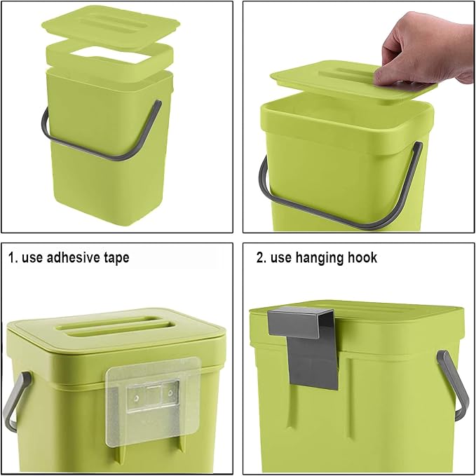 LALASTAR Small Plastic Trash Can, Hanging Small Trash Can - Image 6