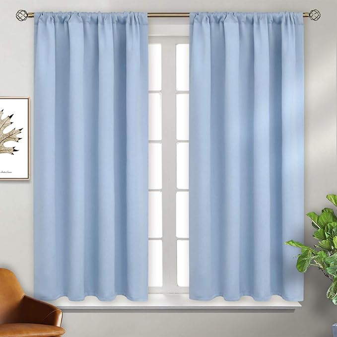 BGment Baby Blue Room Darkening Curtains by BGment