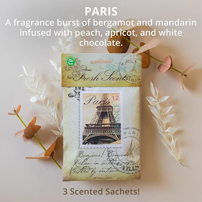 WILLOWBROOK | Fresh Scents Scented Sachet Packet | Paris | Air Freshener Bags - Image 3