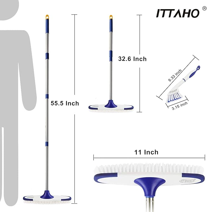 ITTAHO Floor Scrub Brush with Long Handle - Image 5