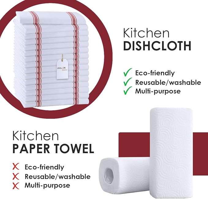 Dish Towels Set Size 15x25 Inch, 100% Cotton Soft & Absorbent Linen Kitchen - Image 2