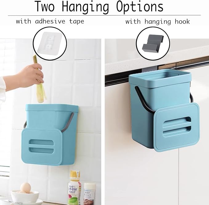 LALASTAR Small Trash Can with Lid, Compost Bin Indoor Kitchen Sealed Under Sink - Image 3