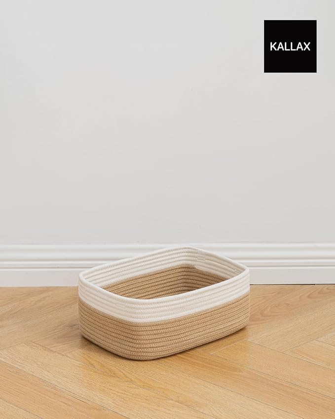 Small Woven Basket, 13.5 x 9.5 x 5 Inches, Storage Basket - Image 9
