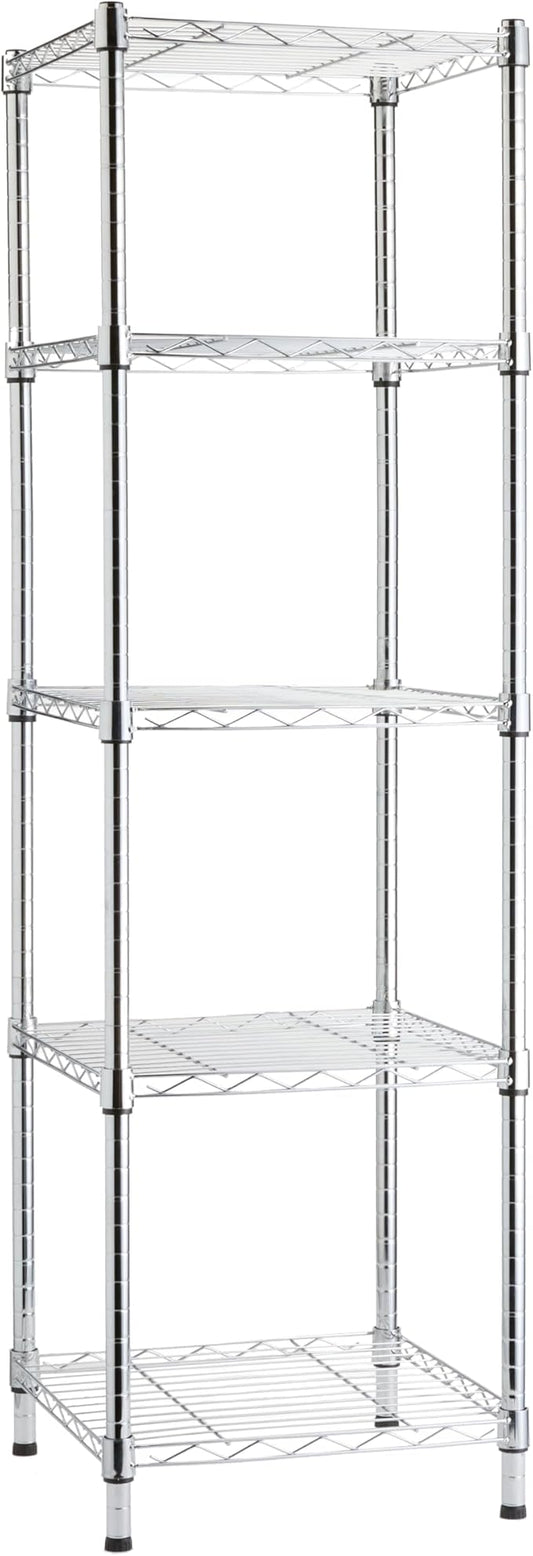 Amazon Basics 5-Shelf Tower Adjustable Storage Shelving Unit, 16 D x 16 W x 54 by AmazonBasics