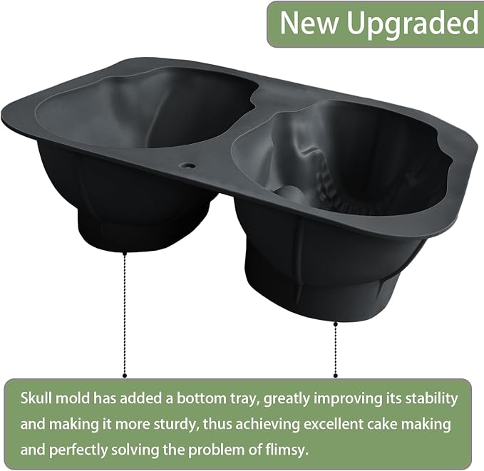 JETKONG Extra Large Silicone Skull Cake Mold Haunted Skull Baking Cake Pan - Image 2