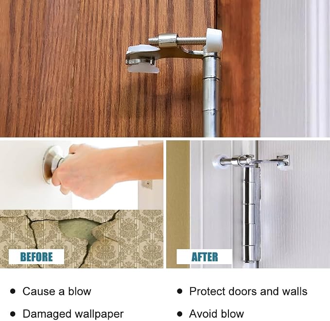 12 Pack Hinge Pin Brushed Nickel Door Stopper, Adjustable Heavy Duty Hinge Pin - Image 5