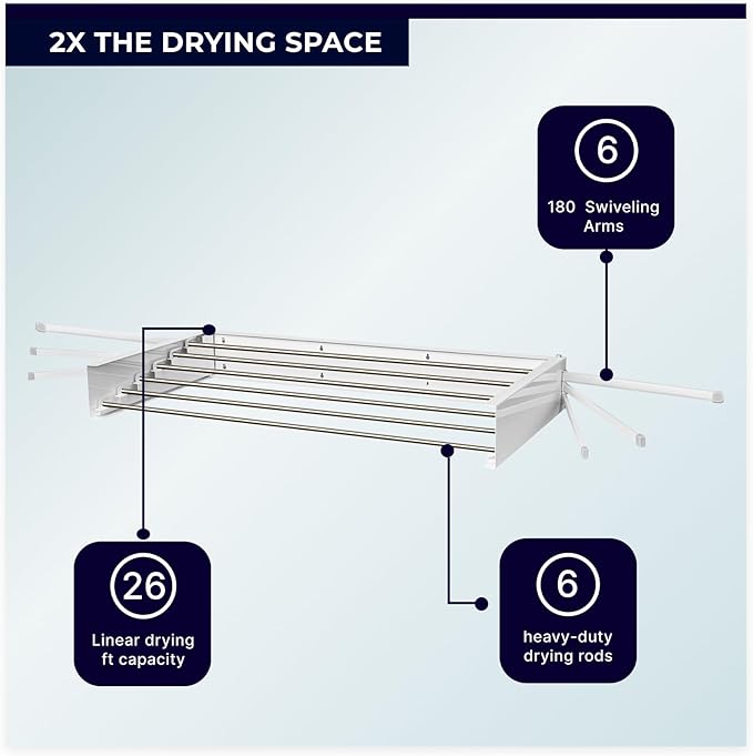 MODERN-X Wall Mounted Clothes Drying Rack - Image 2