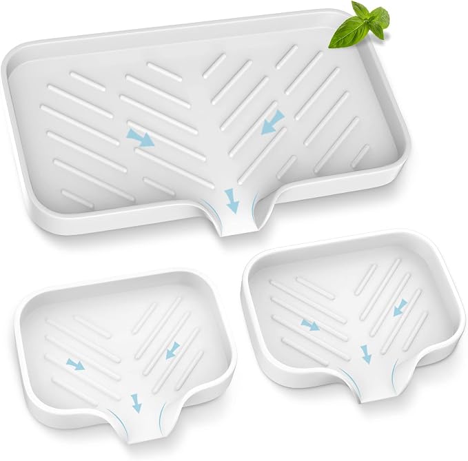 Kitchen Soap Tray, Kitchen Sink Tray Sponge Tray Kitchen Sponge Holder Self by EGWON