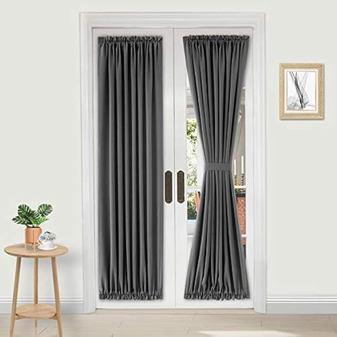 DWCN French Door Curtains – Rod Pocket Thermal Blackout Curtain by DWCN